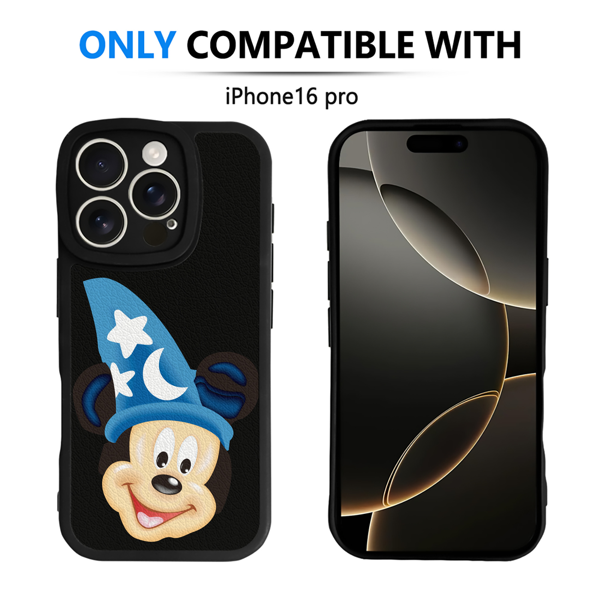 （画像用） ミッキーマウス Mickey Mouse 【iPhone 16シリーズ対応】シリコンスマホケース（レザー調） 材質：シリコン